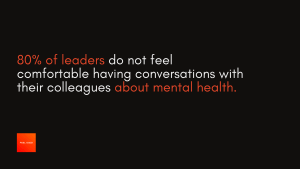 80% are not comfortable having conversations on mental health with their colleagues